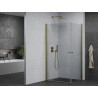 Mexen Pretoria Duo pivot shower cabin 80 x 70 cm, transparent, gold - 852-080-070-50-00-02