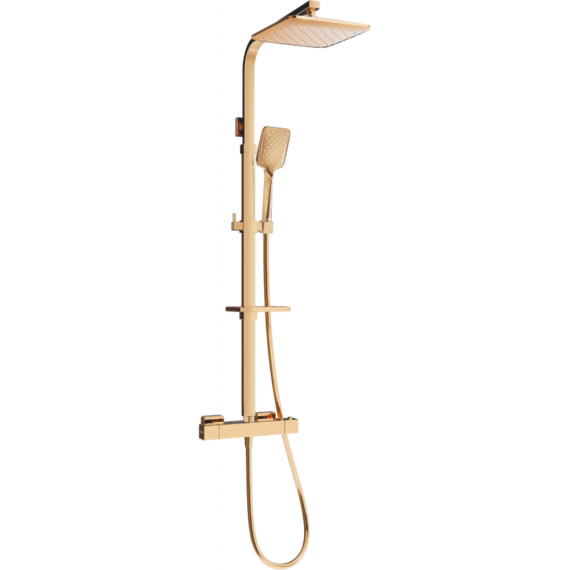 Mexen CQ62 ytmonterad duschset med regndusch och termostatblandare, rosa guld - 772506295-60