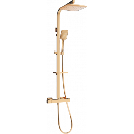 Mexen CQ62 bovengronds doucheset met regendouche en thermostatische kraan, roze goud - 772506295-60