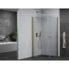 Mexen Pretoria Duo paroi de douche pivotante 90 x 80 cm, transparent, or - 852-090-080-50-00-02