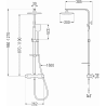 Mexen CQ62 set doccia esterno con soffione e miscelatore termostatico, grigio canna di fucile spazzolato - 772506295-66