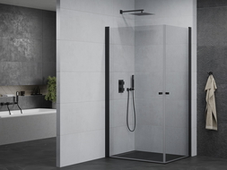 Mexen Pretoria Duo cabine de duche com porta de abrir 80 x 70 cm, transparente, preta - 852-080-070-70-00-02