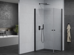 Mexen Pretoria Duo pivot shower cabin 80 x 70 cm, transparent, black - 852-080-070-70-00-02