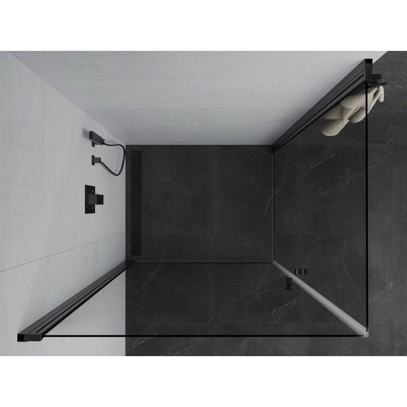 Mexen Pretoria Duo cabina doccia ribaltabile 80 x 70 cm, trasparente, nero - 852-080-070-70-00-02