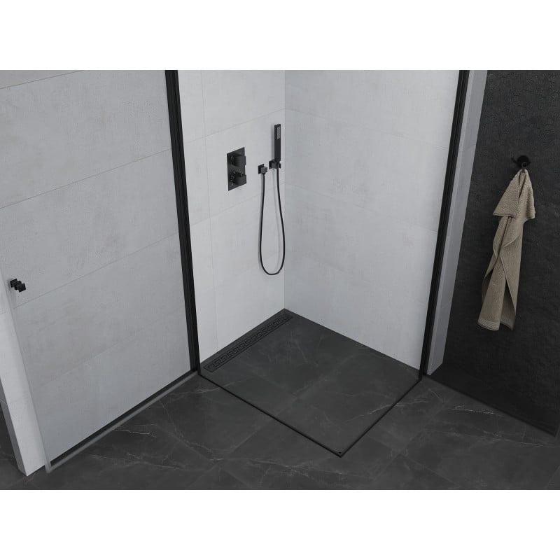 Mexen Pretoria Duo cabina de ducha abatible 90 x 80 cm, transparente, negro - 852-090-080-70-00-02