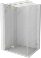 Mexen Lunar T lijeva preklopna tuš kabina 70 x 120 cm, prozirna, četkano zlatna - 834T-070-120-55-00-L