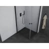 Mexen Pretoria Duo cabine de douche pivotante 90 x 80 cm, transparente, noire - 852-090-080-70-00-02