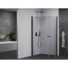 Mexen Pretoria Duo cabine de douche pivotante 90 x 80 cm, transparente, noire - 852-090-080-70-00-02