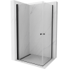Mexen Pretoria Duo cabine de douche pivotante 90 x 80 cm, transparente, noire - 852-090-080-70-00-02