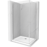 Mexen Pretoria Duo douchecabine met openslaande deur 80 x 70 cm, transparant, chroom + Flat douchebak - 852-080-070-01-02-4010