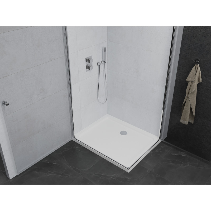 Mexen Pretoria Duo draaideur douchecabine 90 x 80 cm, transparant, chroom + Flat douchebak - 852-090-080-01-02-4010