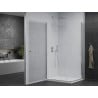 Mexen Pretoria Duo 90 x 80 cm Hinged Shower Enclosure, Transparent, Chrome + Flat Tray - 852-090-080-01-02-4010