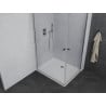 Mexen Pretoria Duo draaibare douchecabine 90 x 80 cm, transparant, chroom + Flat douchebak - 852-090-080-01-02-4010