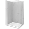 Mexen Pretoria Duo 90 x 80 cm Hinged Shower Enclosure, Transparent, Chrome + Flat Tray - 852-090-080-01-02-4010