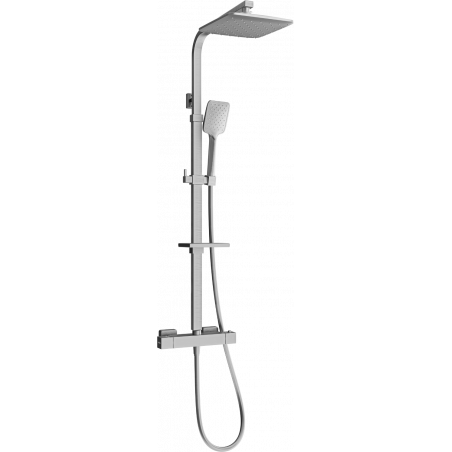 Mexen CQ62 uppsatt duschset med takdusch och termostatblandare, borstad gun gray - 772506295-66