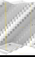 Mexen Pretoria Duo draaideur douchecabine 70 x 70 cm, transparant, goud + Flat douchebak - 852-070-070-50-02-4010G