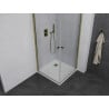 Mexen Pretoria Duo Duschkabine schwenkbar 70 x 70 cm, transparent, gold + Flat Duschwanne - 852-070-070-50-02-4010G