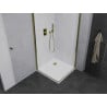 Mexen Pretoria Duo Duschkabine schwenkbar 70 x 70 cm, transparent, gold + Flat Duschwanne - 852-070-070-50-02-4010G