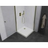 Mexen Pretoria Duo scharnierde douchecabine 70 x 70 cm, transparant, goud + Flat douchebak - 852-070-070-50-02-4010G