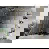 Mexen Mist H T Duschkabine schwenkbar links 70 x 70 cm, transparent, gebürstetes Gold - 8A5T-070-070-55-00-L