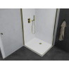 Mexen Pretoria Duo Duschkabine 80 x 70 cm, transparent, Gold + Flat Duschwanne - 852-080-070-50-02-4010G