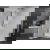 Mexen Pretoria Duo douchecabine scharnierend 80 x 70 cm, transparant, goud + vlakke douchebak - 852-080-070-50-02-4010G