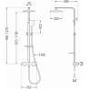 Mexen CQ62 ensemble de douche apparent avec pomme de douche et mitigeur thermostatique, noir - 772506295-70