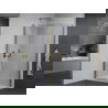 Mexen Pretoria Duo douchecabine scharnierend 80 x 70 cm, transparant, goud + vlakke douchebak - 852-080-070-50-02-4010G