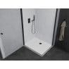 Mexen Pretoria Duo Duschkabine, ausstellbar, 90 x 80 cm, transparent, schwarz + Duschwanne Flat - 852-090-080-70-02-4010B