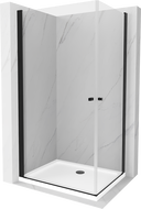 Mexen Pretoria Διπλή καμπίνα ντους ανοιγόμενη 90 x 80 εκ., διάφανη, μαύρη + ντους