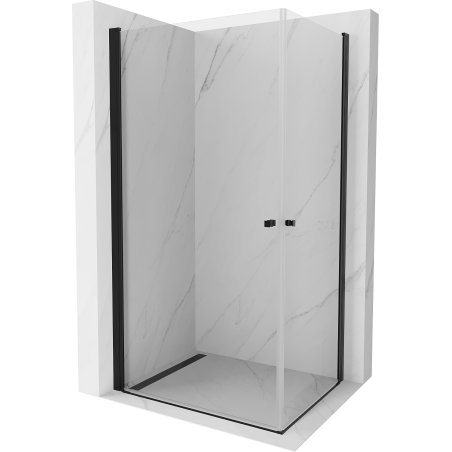 Mexen Pretoria Duo draaideur douchecabine 100 x 90 cm, transparant, zwart - 852-100-090-70-00-02