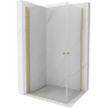 Mexen Pretoria Duo cabine de douche pivotante 100 x 90 cm, transparent, dorée - 852-100-090-50-00-02