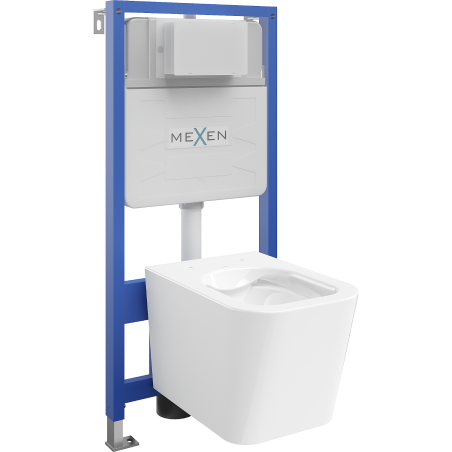 Mexen Teo inbouwtoiletset WC frame Fenix Slim met WC-kom, wit glans - 6103385XX00
