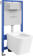 Mexen Teo ugradbeni WC komplet okvir Fenix Slim s WC školjkom, bijeli sjaj - 6103385XX00