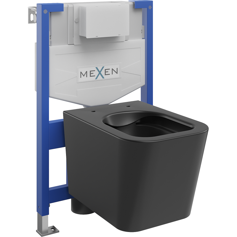 Mexen Teo ensemble encastré WC châssis Fenix XS-F avec cuvette WC, noir mat - 6803385XX85