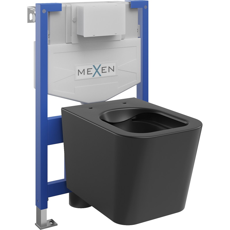 Mexen Teo WC Concealed Cistern Set Fenix XS-F with Toilet Bowl, Black Matte - 6803385XX85