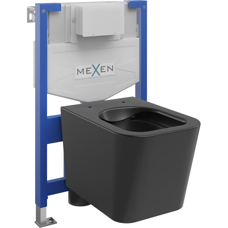 Mexen ensemble encastré WC châssis Fenix XS-F avec cuvette WC Teo, noir mat - 6803385XX85