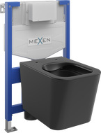Mexen Teo Podometni WC komplet okvir Fenix XS-F z WC školjko, črna mat - 6803385XX85
