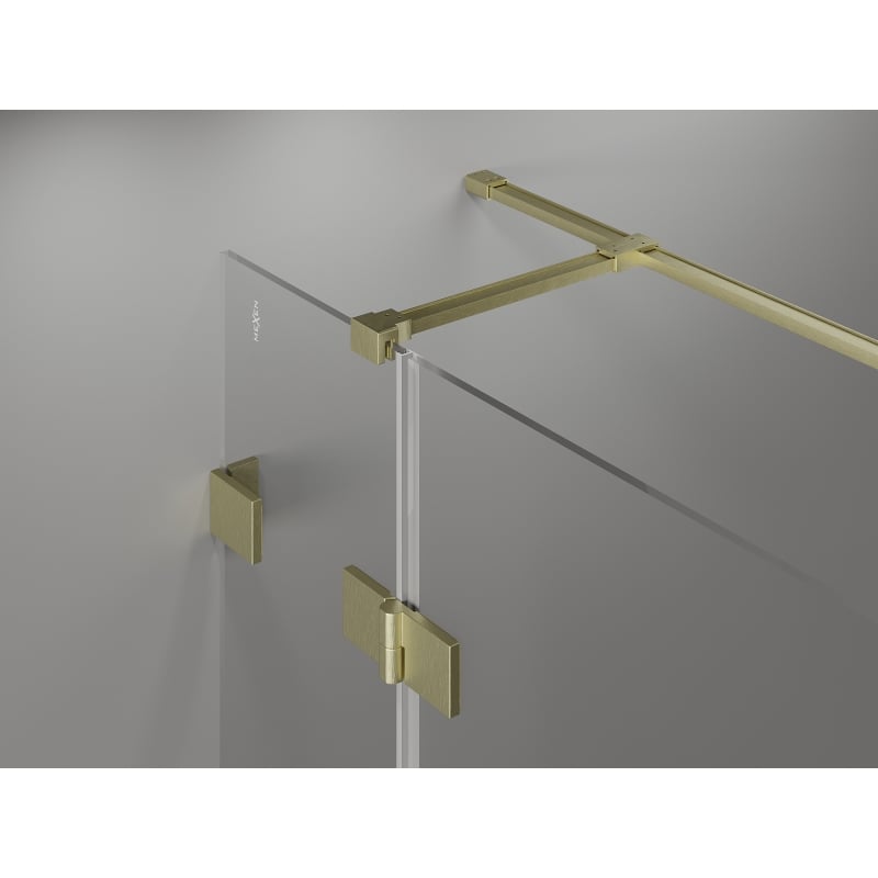 Mexen Lunar T left hinged shower cabin 85 x 120 cm, transparent, brushed gold - 834T-085-120-55-00-L