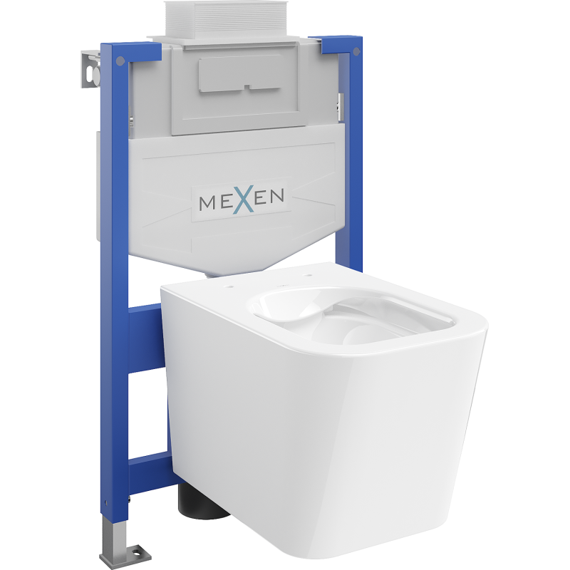 Mexen Teo conjunto empotrado WC marco Fenix XS-U con taza WC, blanco brillante - 6853385XX00