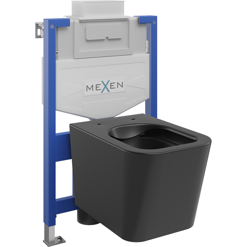 Mexen ensemble encastré WC cadre Fenix XS-U avec cuvette WC Teo, noir mat - 6853385XX85