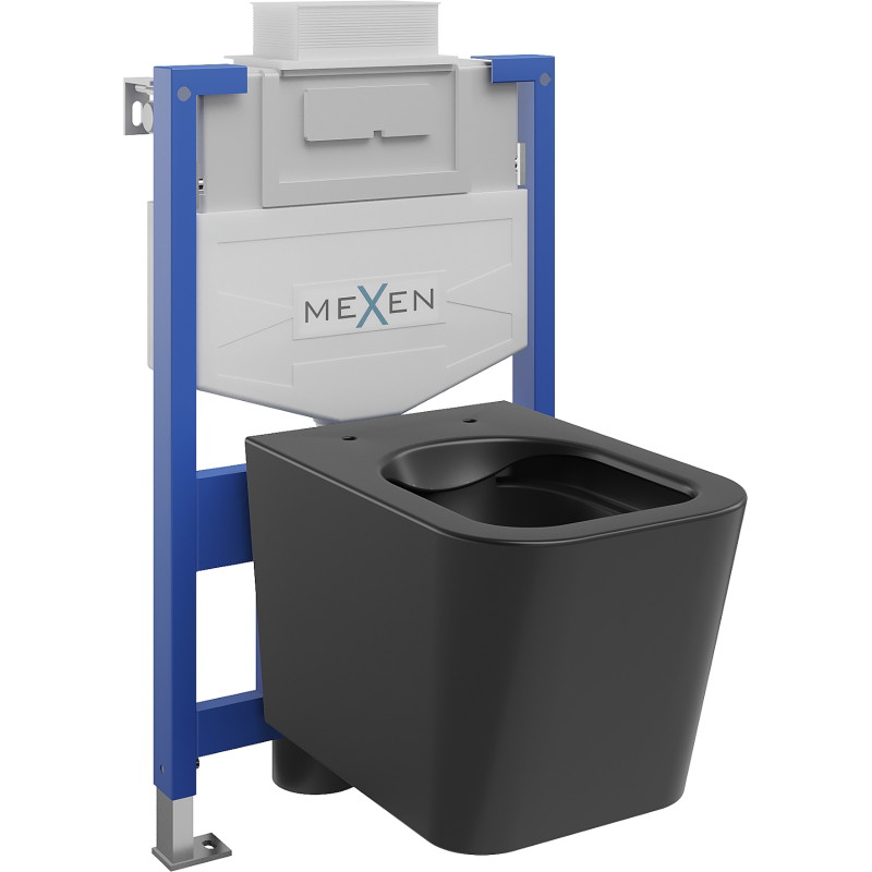 Mexen Teo skriveni WC set okvir Fenix XS-U s WC školjkom, crni mat - 6853385XX85