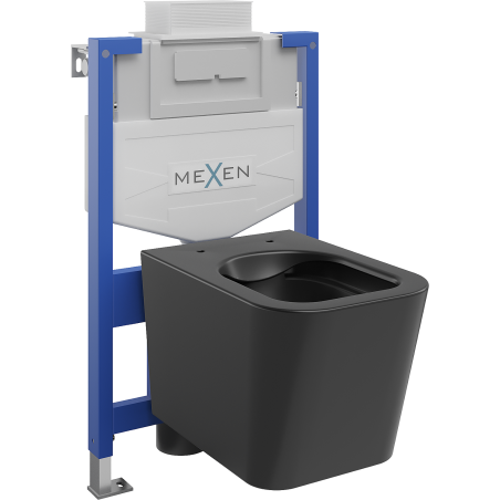Mexen ensemble encastré WC cadre Fenix XS-U avec cuvette WC Teo, noir mat - 6853385XX85