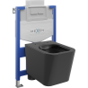 Mexen ensemble encastré WC cadre Fenix XS-U avec cuvette WC Teo, noir mat - 6853385XX85