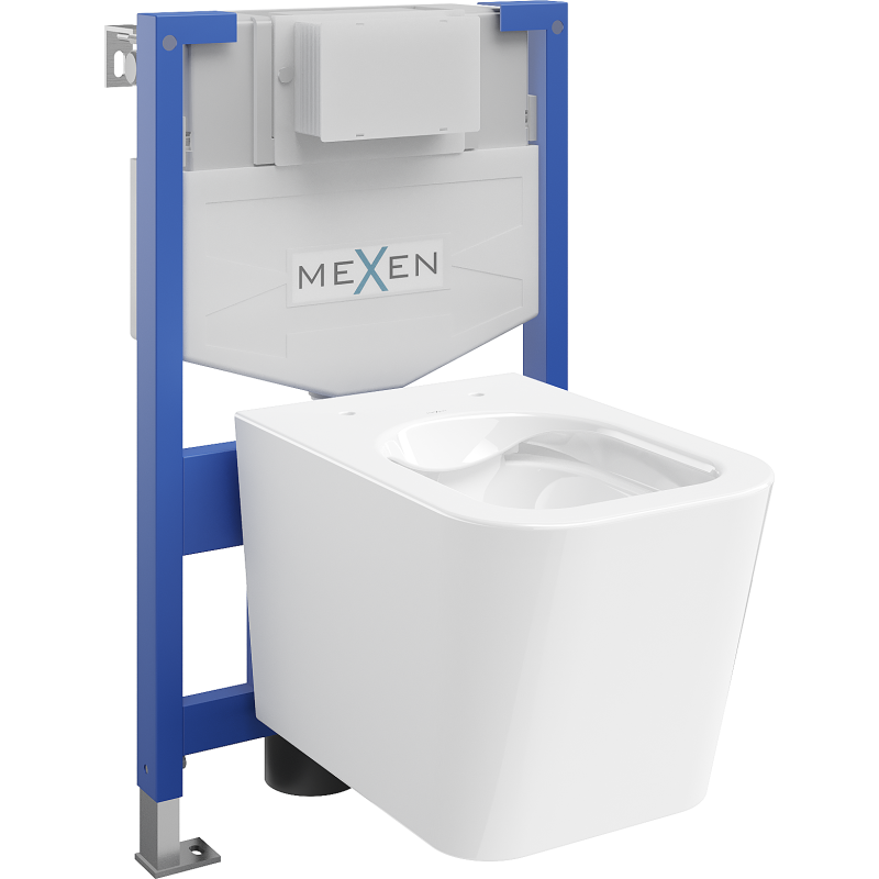 Mexen Teo conjunto empotrado WC bastidor Fenix XS-F con taza WC, blanco brillo - 6803385XX00