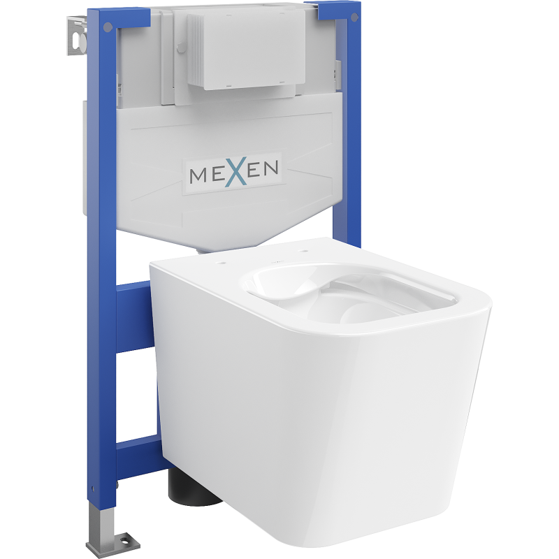 Mexen Teo inbyggt WC-set Fenix XS-F med WC-skål, vit glans - 6803385XX00