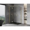 Mexen Mist H T Duschkabine schwenkbar links 120 x 90 cm, transparent, gebürstetes Gold - 8A5T-120-090-55-00-L