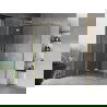 Mexen Mist-H T douchecabine draaideur links 90 x 110 cm, transparant, goud geborsteld - 8A5T-090-110-55-00-L