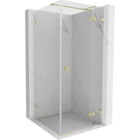 Mexen Lunar T cabine de douche pivotante droite 90 x 90 cm, transparent, or brossé - 834T-090-090-55-00-P