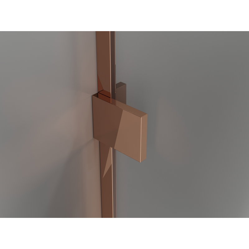 Mexen Lunar T left-side pivot shower enclosure 70 x 70 cm, transparent, rose gold - 834T-070-070-60-00-L